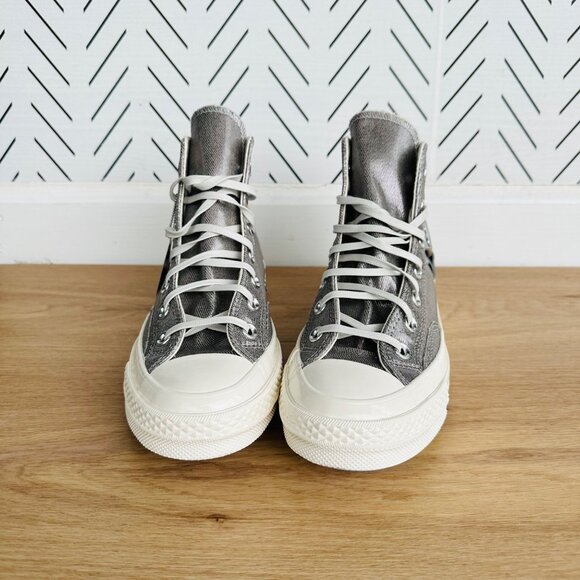 ⭐Converse Chuck 70 Pride Hi  7.5 Men's Shoes Silver Metallic Sneaker A10214C New - Picture 3 of 12